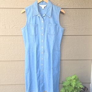 Casual Corner Annex VTG vintage '90s denim snap front dress 8